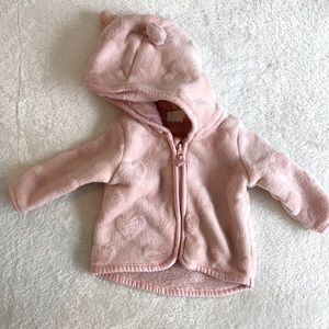 Newborn light pink zip up